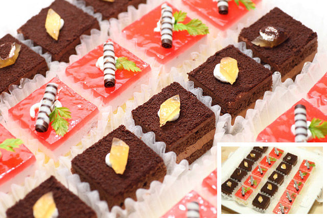 いちごとチョコのプチケーキ